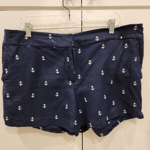 Loft navy linen shorts